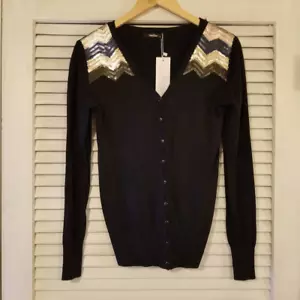 Neu mit Etikett GeeGee Strickjacke marineblau + Pailletten L - Bild 1 von 6