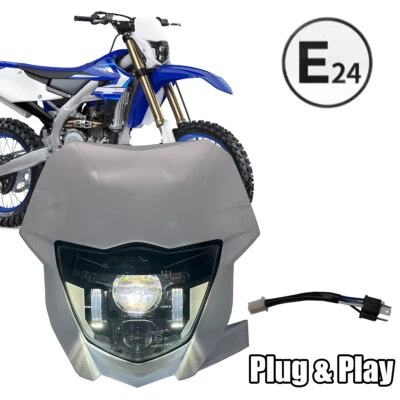 Faro LED DRL Motor Carenado Blanco Para Yamaha WR250F WR450F 2020-2024 con Máscara Foto 1 de 4