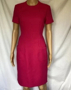 LANVIN Paris Fuchsia Pink fitted knee length dress sz 40 / 8US - Picture 1 of 7