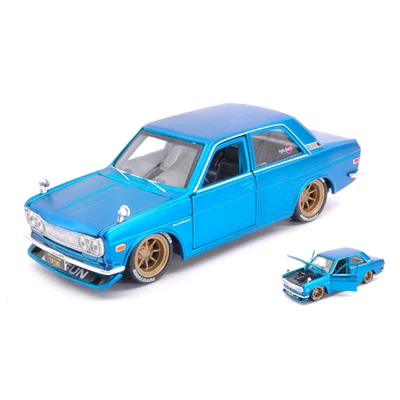 DATSUN 510 1971 BLUE 1:24 Maisto Tuning Modellino Nuovo - Immagine 1 di 3