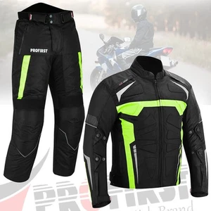 Waterproof Men's Motorcycle Jacket & Trousers Motorbike Suit Textile CE Armoured - Picture 1 of 16