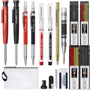 17 Pack Mechanical Carpenter Pencil Set with Sharpener 40 Refills Automatic C... - Picture 1 of 7