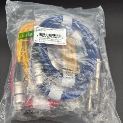 New/sealed GLS Audio 6 Pack - 6 Ft Multi-Color XLR-F to 1/4" TRS Patch Cables - Image 1 of 3