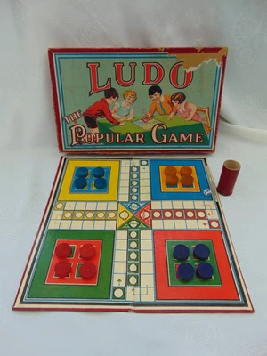 Antique Vintage c1920s Harlesden Series LUDO Strategy Board Game - Complete - Image 1 of 4