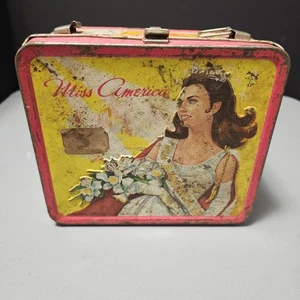 Vintage 1972 Miss America Beauty Pageant USA Metal Collectible Lunchbox Aladdin - Picture 1 of 15