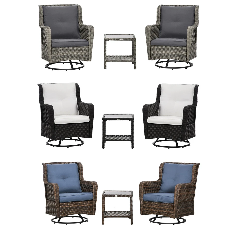 Juego de bistró patio Outsunny con función mecedora, muebles de porche Foto 1 de 1