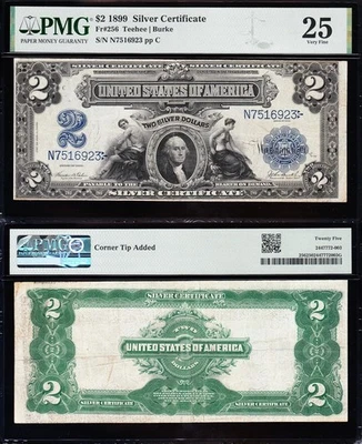 NICE Bold & Crisp VF 1899 $2 "AG/MECHANICS" Silver Certificate PMG 25! 16923 - Image 1 of 3
