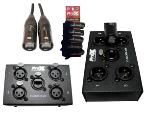 Pro X 50ft 4 Channel CAT6 Audio/DMX Portable Snake System - Picture 1 of 7