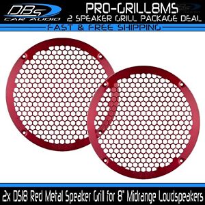 2x DS18 PRO-GRILL8MS 8" Red Slim Metal Midrange Speaker Grill Protective Covers