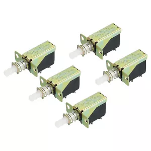 Push Button Switch SPST 2 Pin 1 Position Self-Locking Gold Tone 5 Pcs - Picture 1 of 5
