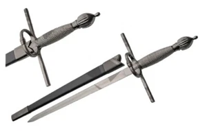 21.5" Rapier Dagger Knife With Scabbard Cast Metal Handle - Picture 1 of 4