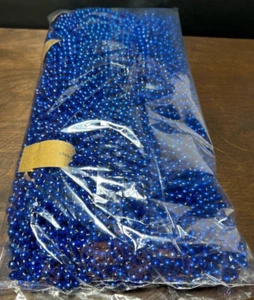 Blue Mardi Gras Beads, Party Favors, Necklaces, Metallic, 10 Dozen(120 total) - Picture 1 of 1