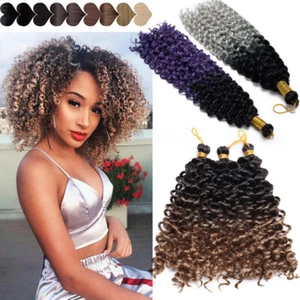 3Packs Marlybob Deep Wave Curly Afro Crochet Braiding Hair Extensions As Human - Picture 1 of 21