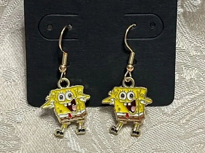 Губка мультфильм аниме Боб ананас морской эмали золото подвеской очаровательный серьги комплект - Изображение 1 из 2