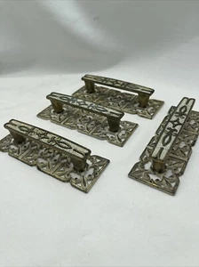 National Lock 1971 Fleur de Lis Bar Drawer Pull 3.5” & Backplate 4.5” Long - Picture 1 of 18