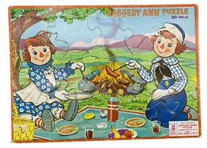 Raggedy Ann 20 Piece Tray Puzzle Vintage 1955 Milton Bradley 4572-X1 Complete AA - Picture 1 of 10
