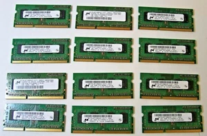 Lot of 12 Micron 1GB 1Rx8 PC3-8500S-7 - DDR3 SODIMM RAM MT8JSF12864HZ-1G1F1 - 16 - Picture 1 of 1