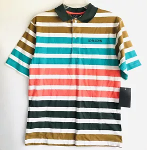 NWT Boys Kids Sean John Striped Short Sleeve Polo Shirt Size M 10-12 Cotton. - Picture 1 of 5