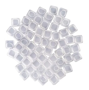 60 Pcs Reuable Ice Cubes White Clear Plastic Ice Cube to Keep Our drinks such... - Picture 1 of 7