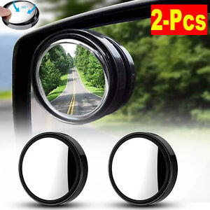 2PCS Blind Spot Mirrors Round HD Glass Convex 360° Side Rear View Mirror for Car