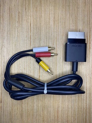 Genuine OEM Microsoft Xbox 360 Slim S Composite AV RCA Cable Cord (X821376-002). - Image 1 of 4
