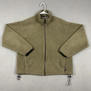 Vintage Woolrich Jacket Mens Medium Olive Green Full Zip Polartec Fleece Sweater - Picture 1 of 15