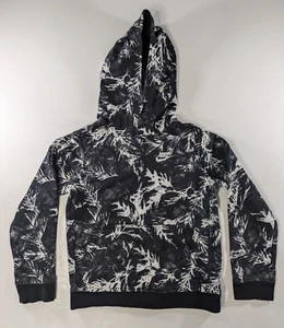 Nike Hoodie Kids Medium Black White Pullover Hooded Sweatshirt Fleece Sweater - Picture 1 of 8