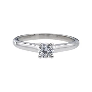 Cartier 1895 Platinum Diamond Engagement Ring with Round .25 Ct FVS1 - Picture 1 of 13