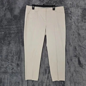 J Jill Pants Womens 16 Stretch Beige Live In Chino Pockets High Rise Casual - Picture 1 of 11