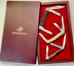 WINCHESTER -- (BRAND NEW) -- LOT of 3 -- STOCKMAN in Custom WOOD DISPLAY BOX - Picture 1 of 15