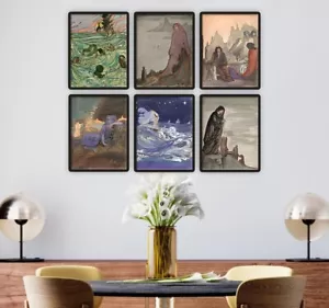 Wandbild Home Vintage Dekor Pamela Colman Smith Tarot Künstler Gemälde 6 Drucke - Bild 1 von 8