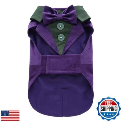 DOTEYAYP Puppy Velvet Tuxedo with Detachable Bowtie Prom Wedding Formal Wear  - Image 1 of 4