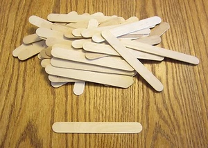 10 NEW LARGE JUMBO WOOD POPSICLE CRAFT STICKS 6" x 3/4" ARTS PARROT BIRD TOYS - Picture 1 of 3