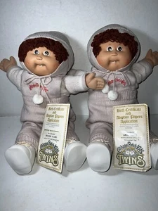 Vintage 1984 Cabbage Patch Kids Coleco TWINS Two Boys Single Tooth Dimples Paper - Bild 1 von 10