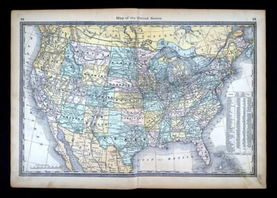 Mapa Hardesty 1883 Estados Unidos América Dakota Territorio Indígena Oklahoma Texas Foto 1 de 4