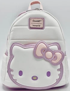 Loungefly Hello Kitty Quilted Texture Mini Backpack Sanrio Bag Pastel Pink Bow - Picture 1 of 9