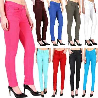 Womens Jeggings Skinny Fit High Waisted Leggings Stretchy Jeggings For Women - Image 1 of 4