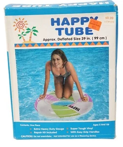 Vintage Inflatable Kmart Splash Club 90s Happy Ski Tube New 39” Sealed NOS Vtg - Picture 1 of 7