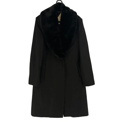 Mango MNG Comprometido Mujeres Abrigo De Mezcla De Lana Negro Talla S - Imagen 1 de 4