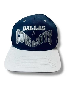 Dallas Cowboys Hat Script Spellout Snapback Blue NFL Vintage Men’s 90s Gently - Picture 1 of 7