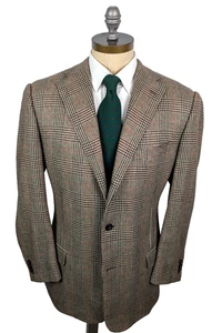 CORNELIANI 100% Cashmere Biege Brown Check Sz 54R IT 44R US Sport Coat Jacket - Picture 1 of 8