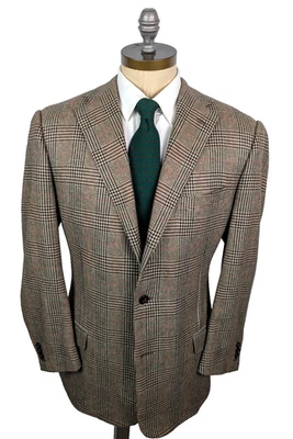 CORNELIANI 100% Cashmere Biege Brown Check Sz 54R IT 44R US Sport Coat Jacket - Image 1 of 4