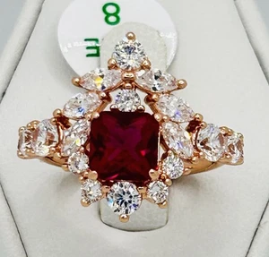 Bomb Party July 2025 Perfectly Polished Love & Grace Lab Ruby R/G Plated Ring 8 - Picture 1 of 5