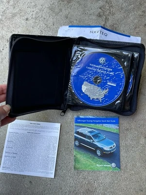 VW VOLKSWAGEN TOUAREG NAVIGATION GPS CD DISK lot 9 w/ case 2003 NavTech - Image 1 of 4