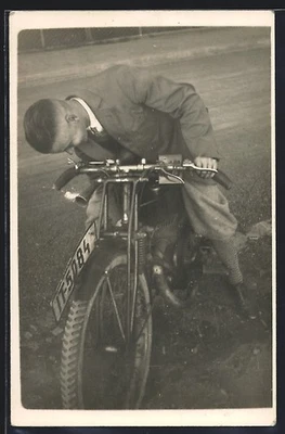 Foto-AK Halbrenner Motorrad mit Kennzeichen IT-5084  - Bild 1 von 2