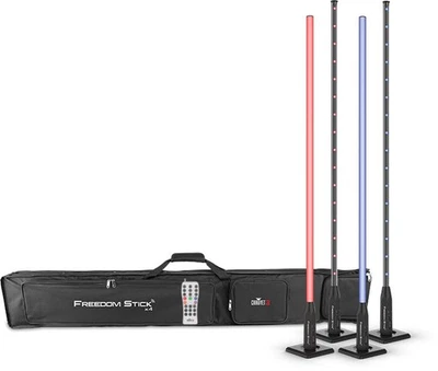 Chauvet DJ Freedom Stick X4 Pack Pixel LED Tube Akku Tasche Remote Bühne Licht - Bild 1 von 4