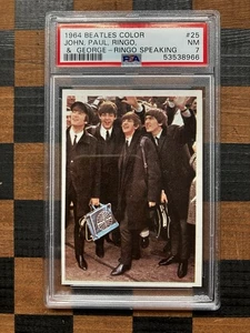 1964 Beatles Color & George-Ringo Speaking #25 John, Paul, Ringo, PSA 7 - Imagen 1 de 2