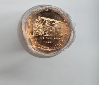 2009 P Lincoln Memorial Penny Roll LP1 Log Cabin  Brinks Wrapped Uncirculated - Image 1 of 3