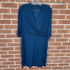 J. Jill Wearever Dress Faux Wrap Turquoise Blue Size S Stretch - Picture 1 of 6