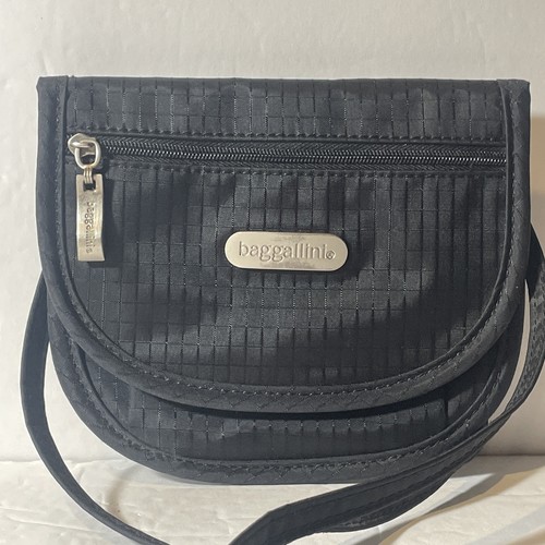 WANDLER Borsa a tracolla Baggallini mini borsa da cintura convertibile nera 6 x 5"